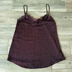 NWT Maroon Whimsigoth Dark Romance Camisole Slip Lace Trim Plum Size M